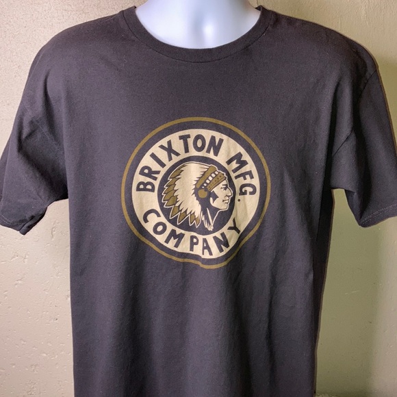 Brixton Mfg. Company Shirt Tee Top Short Sleeve Sz L Black - Picture 2 of 5